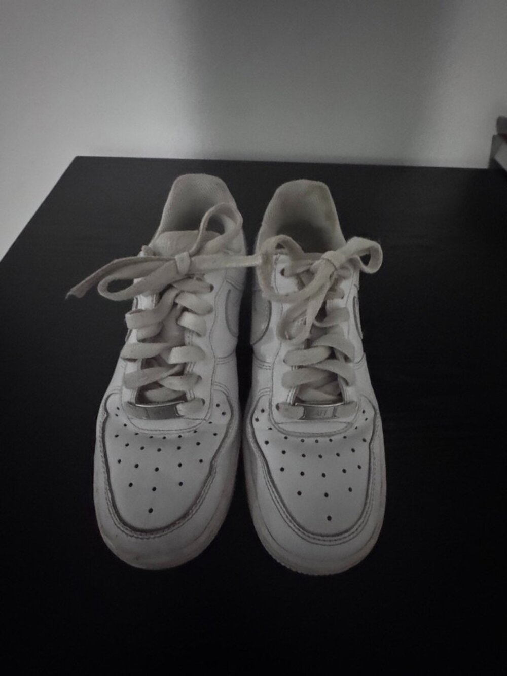Nike Air Force 1 Low Sneakers, Classic All-White Leather, Size 6